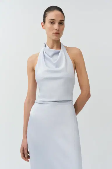 Simkhai Reannon Draped Satin Gown | Thumbnail 3 Simkhai Reannon Draped Satin Gown | Thumbnail 3
