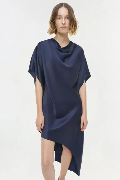 Simkhai Sadia Satin Mini Cape Dress | Thumbnail 3 Simkhai Sadia Satin Mini Cape Dress | Thumbnail 3