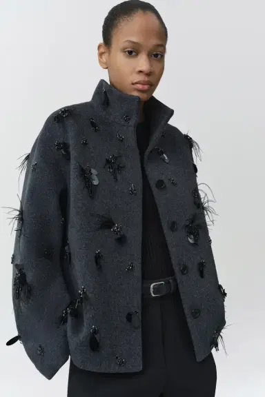 Simkhai Siena Embellished Wool Jacket | Thumbnail 3
