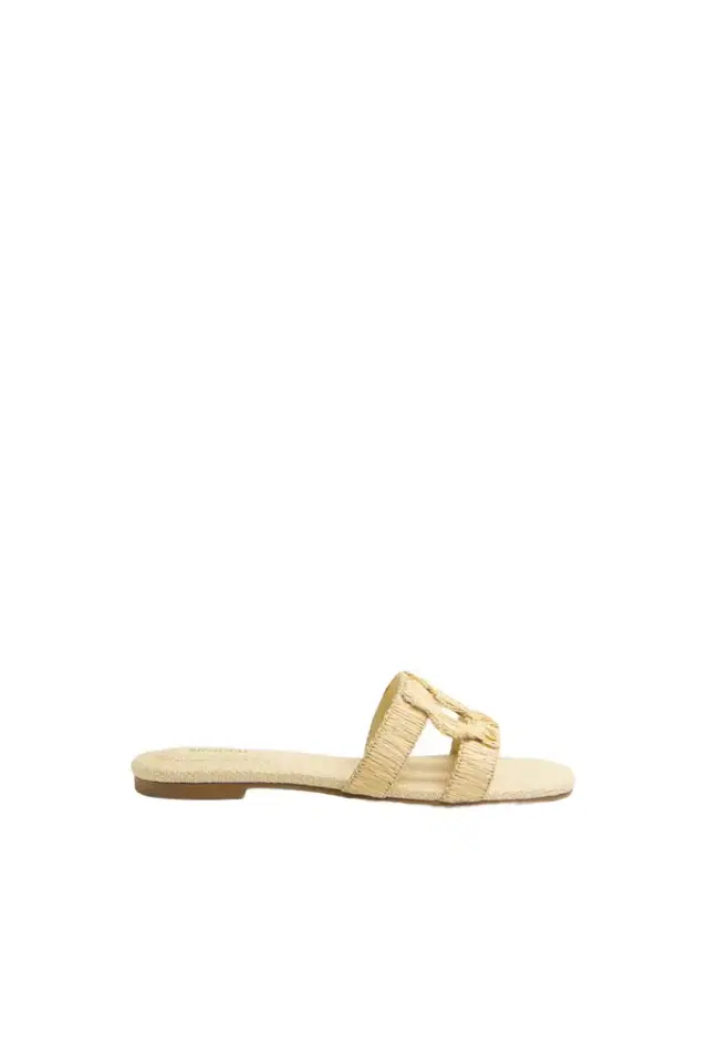 Simkhai Simkhai Monogram Raffia Flat Slide