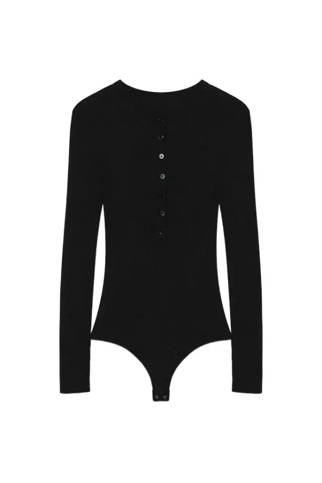Simkhai Susanne Silk Cashmere Henley Bodysuit