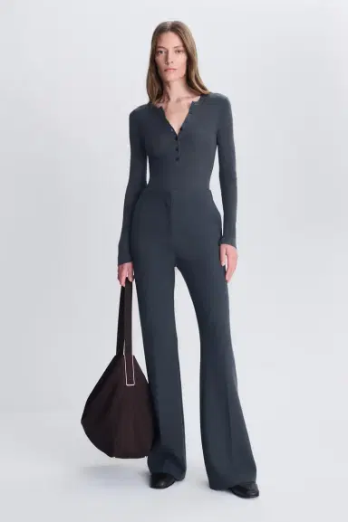 Simkhai Susanne Silk Cashmere Henley Bodysuit | Thumbnail 2 Simkhai Susanne Silk Cashmere Henley Bodysuit | Thumbnail 2