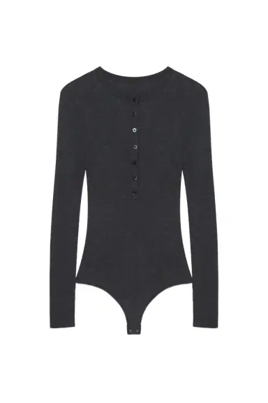 Simkhai Susanne Silk Cashmere Henley Bodysuit | Thumbnail 1 Simkhai Susanne Silk Cashmere Henley Bodysuit | Thumbnail 1