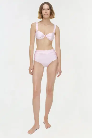 Simkhai Teya High Waisted Ruched Bikini Bottom | Thumbnail 2
