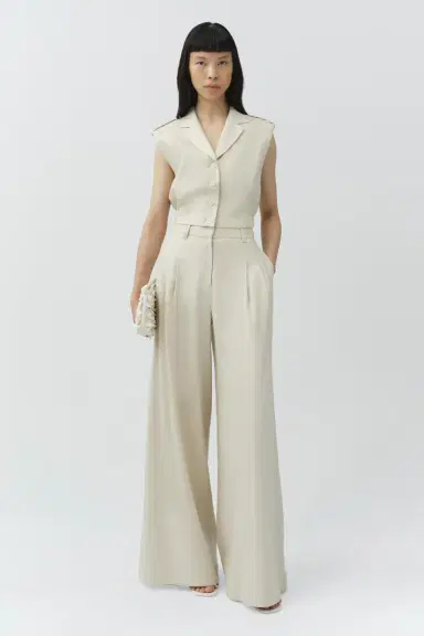 Simkhai York Cropped Linen Vest | Thumbnail 2
