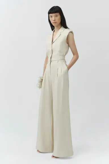 Simkhai York Cropped Linen Vest | Thumbnail 4