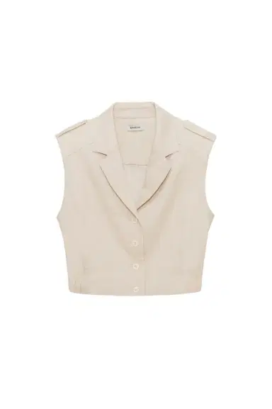Simkhai York Cropped Linen Vest | Thumbnail 1