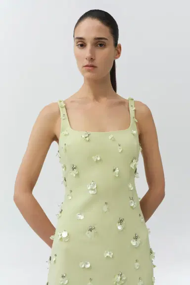 Simkhai Ziva Embellished Crepe Mini Dress | Thumbnail 3 Simkhai Ziva Embellished Crepe Mini Dress | Thumbnail 3