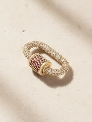 Marla Aaron Allstone Lock 14-karat Gold, Diamond And Ruby Pendant | Thumbnail 3