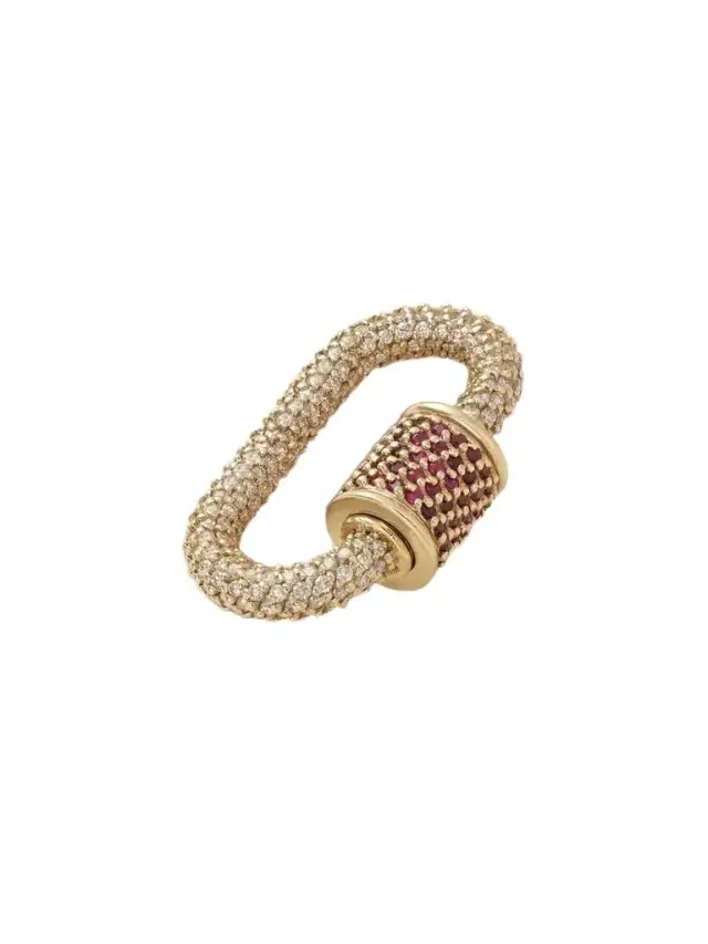 Marla Aaron Allstone Lock 14-karat Gold, Diamond And Ruby Pendant