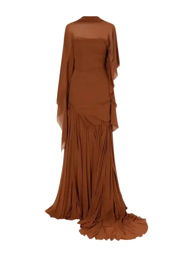 Marmar Halim Scarf-detailed Georgette Gown