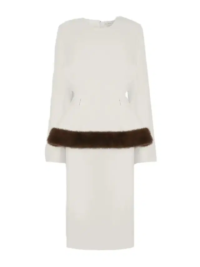 Stella McCartney Plush-trimmed Belted Crepe Midi Dress