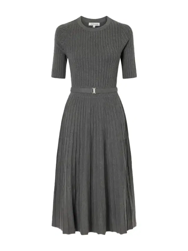 Veronica Beard Elthea Belted Pleated Ribbed-knit Midi Dress