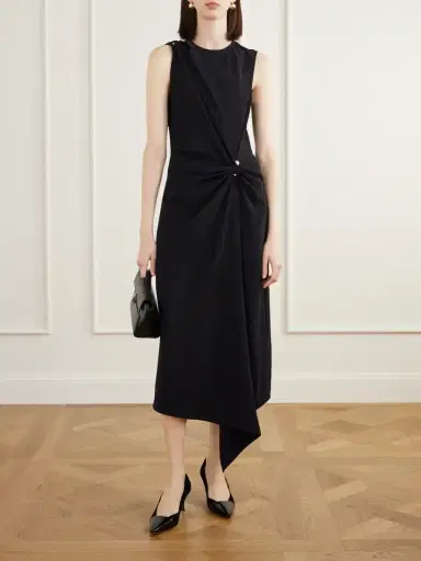 Veronica Beard Freja Draped Crepe-blend Midi Dress | Thumbnail 2