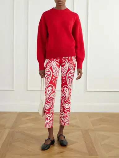 HIGH SPORT Cosmic Paisley Kick Cotton-blend Jacquard Flared Pants | Thumbnail 2 HIGH SPORT Cosmic Paisley Kick Cotton-blend Jacquard Flared Pants | Thumbnail 2