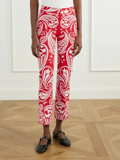 HIGH SPORT Cosmic Paisley Kick Cotton-blend Jacquard Flared Pants | Thumbnail 3 HIGH SPORT Cosmic Paisley Kick Cotton-blend Jacquard Flared Pants | Thumbnail 3