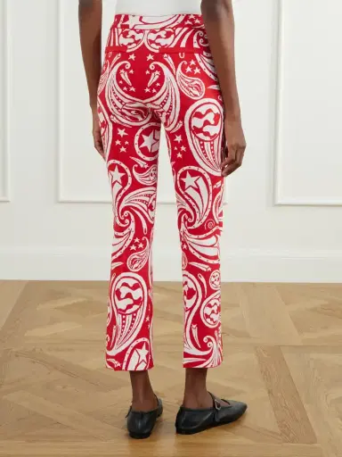 HIGH SPORT Cosmic Paisley Kick Cotton-blend Jacquard Flared Pants | Thumbnail 4 HIGH SPORT Cosmic Paisley Kick Cotton-blend Jacquard Flared Pants | Thumbnail 4