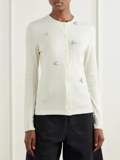 Simone Rocha Embellished Cotton Cardigan | Thumbnail 3 Simone Rocha Embellished Cotton Cardigan | Thumbnail 3