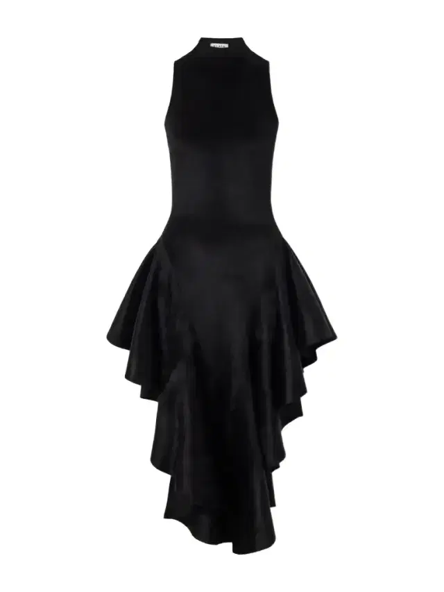 Alaïa Ruffled Velvet Turtleneck Midi Dress