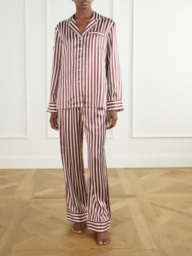 Olivia von Halle Soren Striped Silk-satin Pajama | Thumbnail 2 Olivia von Halle Soren Striped Silk-satin Pajama | Thumbnail 2
