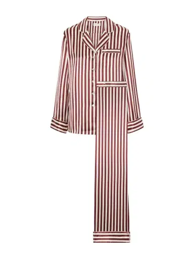 Olivia von Halle Soren Striped Silk-satin Pajama | Thumbnail 1 Olivia von Halle Soren Striped Silk-satin Pajama | Thumbnail 1