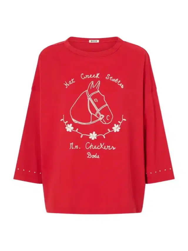BODE Stables Embroidered Cotton-jersey T-shirt