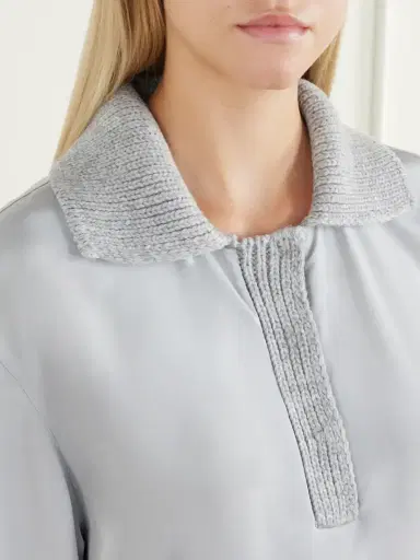 Tibi Stretch Silk-blend Polo Shirt | Thumbnail 5