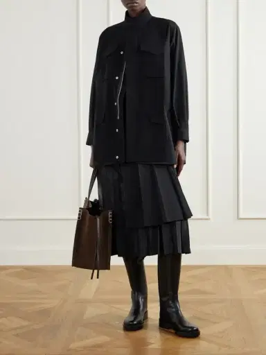 Sacai Crepe-trimmed Woven Shirt | Thumbnail 2 Sacai Crepe-trimmed Woven Shirt | Thumbnail 2