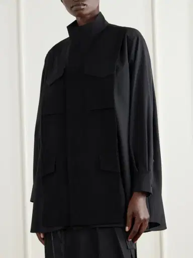 Sacai Crepe-trimmed Woven Shirt | Thumbnail 3 Sacai Crepe-trimmed Woven Shirt | Thumbnail 3
