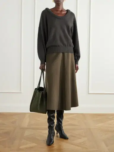 Proenza Schouler Large Ruched Leather-trimmed Suede Tote | Thumbnail 3