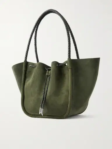 Proenza Schouler Large Ruched Leather-trimmed Suede Tote | Thumbnail 4