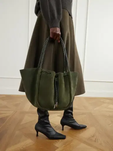 Proenza Schouler Large Ruched Leather-trimmed Suede Tote | Thumbnail 5