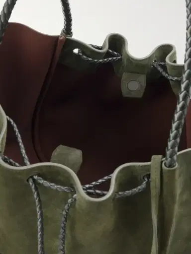 Proenza Schouler Large Ruched Leather-trimmed Suede Tote | Thumbnail 6