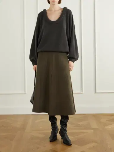 Lisa Yang Wool And Cashmere-blend Woven Midi Skirt | Thumbnail 2