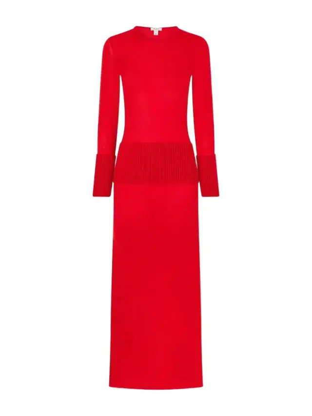 Alaïa Ribbed Wool Midi Dress