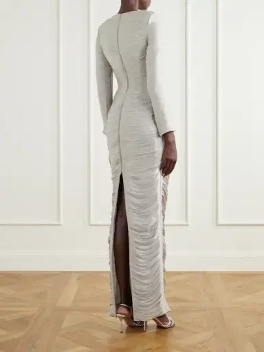 Marmar Halim Cape-effect Plissé Crepe De Chine Gown | Thumbnail 6