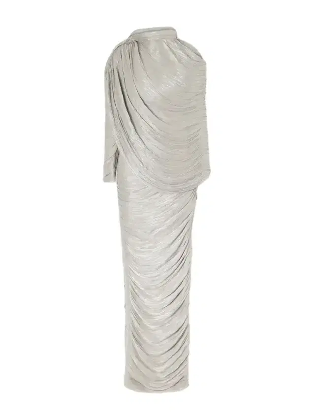 Marmar Halim Cape-effect Plissé Crepe De Chine Gown