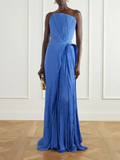 Marmar Halim Strapless Plissé Gown | Thumbnail 2