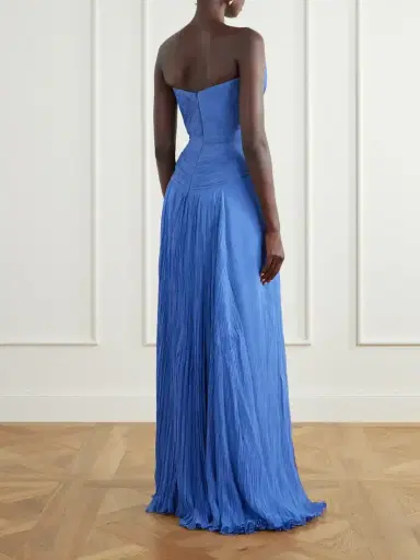 Marmar Halim Strapless Plissé Gown | Thumbnail 3