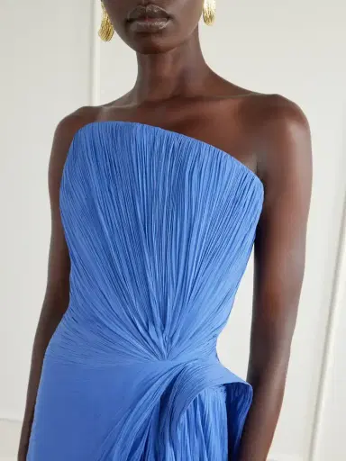 Marmar Halim Strapless Plissé Gown | Thumbnail 4
