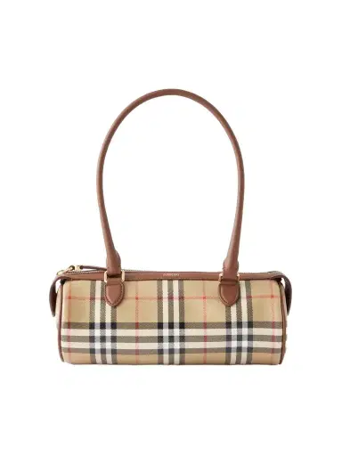 Burberry Barrel Mini Checked Coated-canvas Shoulder Bag | Thumbnail 1 Burberry Barrel Mini Checked Coated-canvas Shoulder Bag | Thumbnail 1