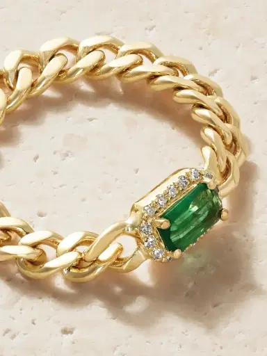 SHAY 18-karat Gold, Emerald And Diamond Ring | Thumbnail 3