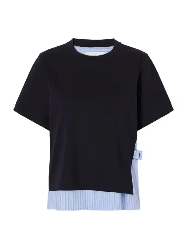 Striped Poplin-trimmed Cotton-jersey T-shirt
