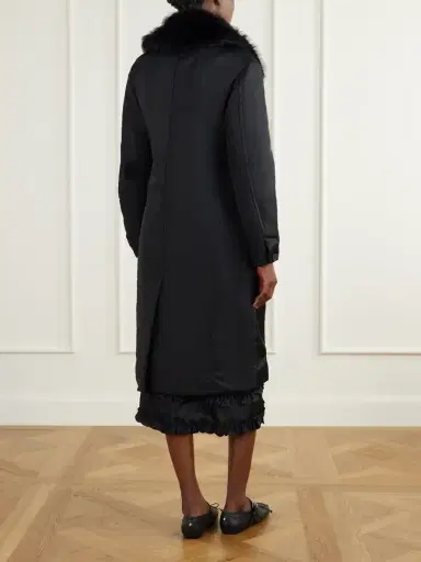 Simone Rocha Double-breasted Plush-trimmed Shell Coat | Thumbnail 4 Simone Rocha Double-breasted Plush-trimmed Shell Coat | Thumbnail 4