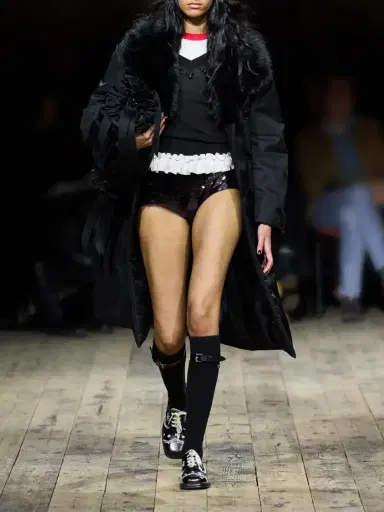Simone Rocha Double-breasted Plush-trimmed Shell Coat | Thumbnail 6 Simone Rocha Double-breasted Plush-trimmed Shell Coat | Thumbnail 6