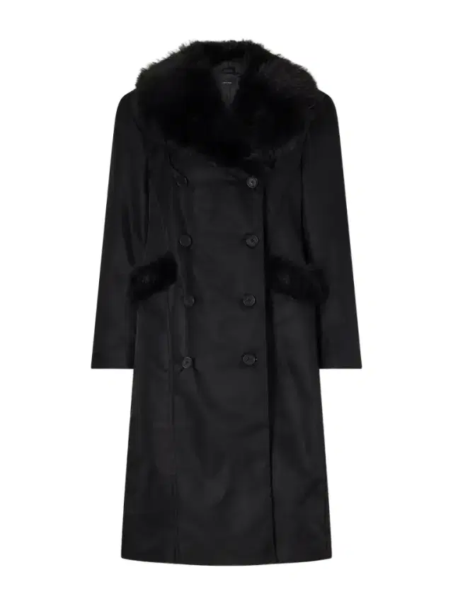 Simone Rocha Double-breasted Plush-trimmed Shell Coat