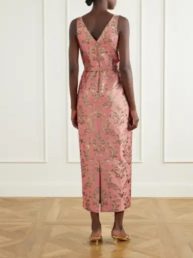 Borgo de Nor Jules Belted Crystal-embellished Floral-jacquard Midi Dress | Thumbnail 3 Borgo de Nor Jules Belted Crystal-embellished Floral-jacquard Midi Dress | Thumbnail 3