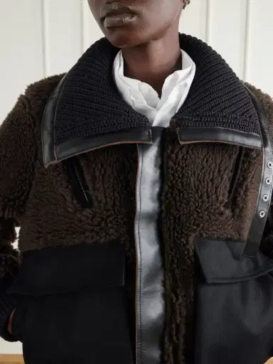 Sacai Wool-blend Plush Coat | Thumbnail 5 Sacai Wool-blend Plush Coat | Thumbnail 5