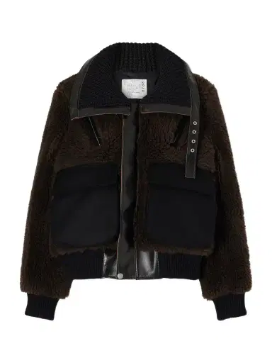 Sacai Wool-blend Plush Coat | Thumbnail 1 Sacai Wool-blend Plush Coat | Thumbnail 1
