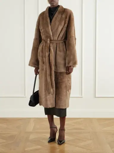 Nour Hammour Davos Belted Shearling Coat | Thumbnail 2 Nour Hammour Davos Belted Shearling Coat | Thumbnail 2